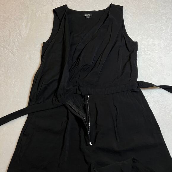 Ann Taylor LOFT Sleeveless V-Neck Surplice Romper Size 4 Neutral Minimalist - Picture 6 of 14